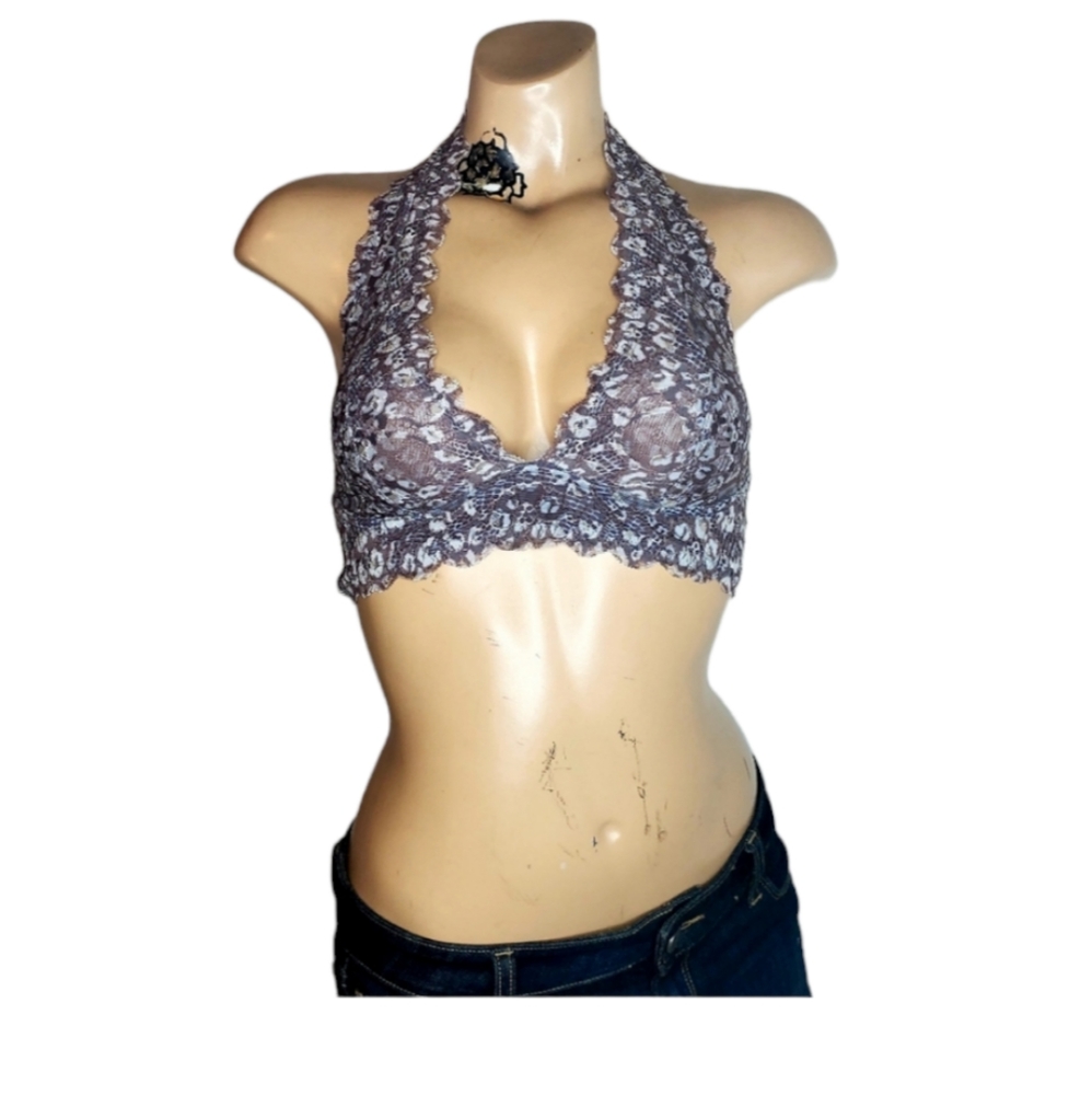 Free People womens purple lace bralett S